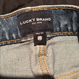 Lucky Brand Blue Boyfriend Jeans with Golden Stitching